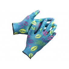 Перчатки GRINDA садовые, прозрачное нитриловое покрытие, размер L-XL, синие 11296-XL