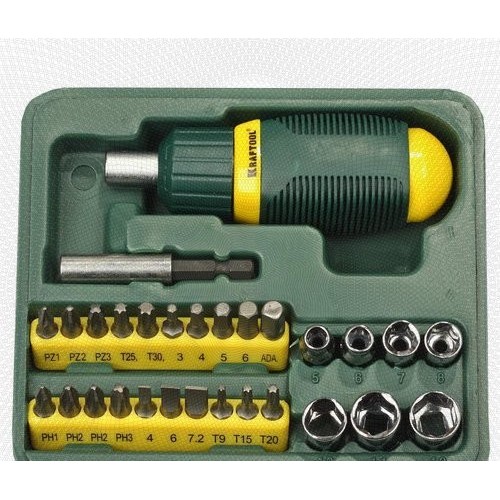 Набор из отвертки и насадок KRAFTOOL 25556-H29