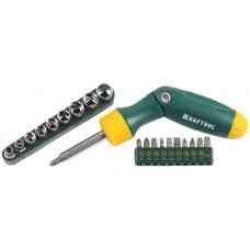 Реверсная рычажная отвертка KRAFTOOL BIT-LOCK 26151-H21