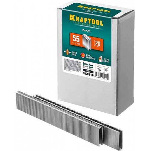 Скобы для степлера узкие, 20 мм, 5000 шт. KRAFTOOL 31789-20