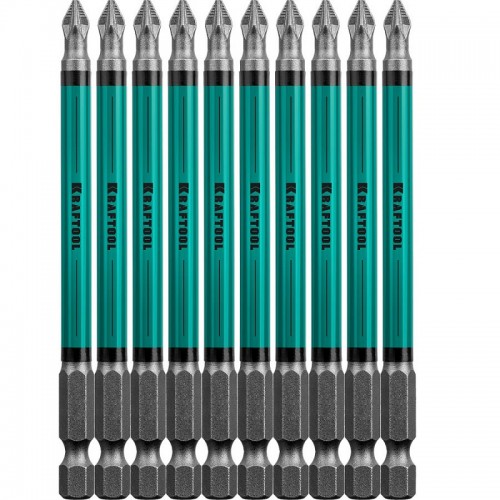 Биты Optimum Line, PZ2, тип хвостовика E 1/4", 100 мм, 10 шт. KRAFTOOL 26124-2-100-10