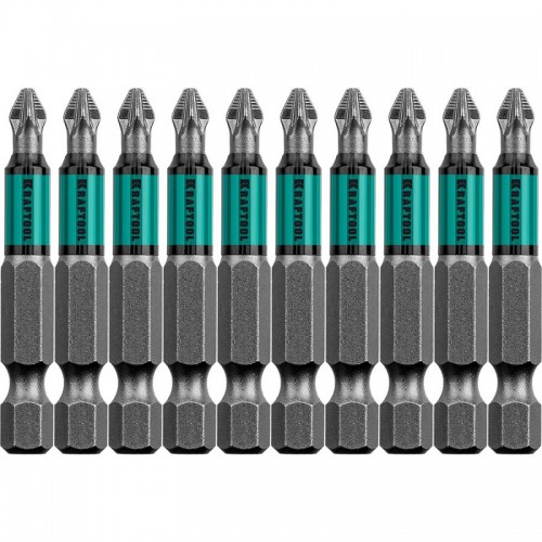 Биты Optimum Line, PZ2, 50 мм, тип хвостовика E 1/4", 10 шт. KRAFTOOL 26124-2-50-10