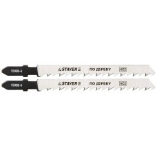 Полотна STAYER "PROFI" для эл/лобзика, HCS, по дереву, ДСП, ДВП, EU-хвост., шаг 4мм, 75мм, 2шт 15990-4_z01