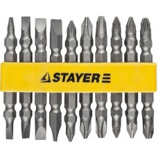 Набор STAYER Биты "MASTER" двухсторонние в пластиковом держателе, Cr-V, 10 предметов, 2605-H10_z01