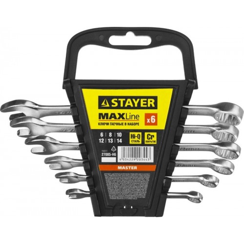 Набор ключей STAYER "MASTER" гаечных комбинированных 27085-H6