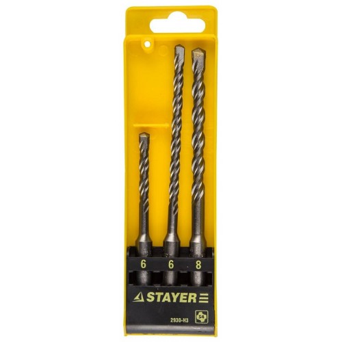 Набор STAYER "PROFI" Буры по бетону, хвостовик "SDS-Plus", в боксе, 3шт 2930-H3