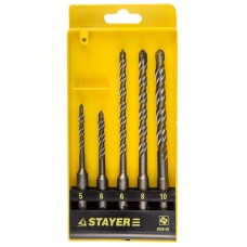 Набор STAYER "PROFI" Буры по бетону, хвостовик "SDS-Plus", в боксе, 5шт 2930-H5