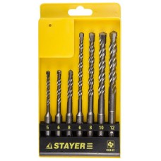 Набор STAYER "PROFI" Буры по бетону, хвостовик "SDS-Plus", в боксе, 7шт 2930-H7