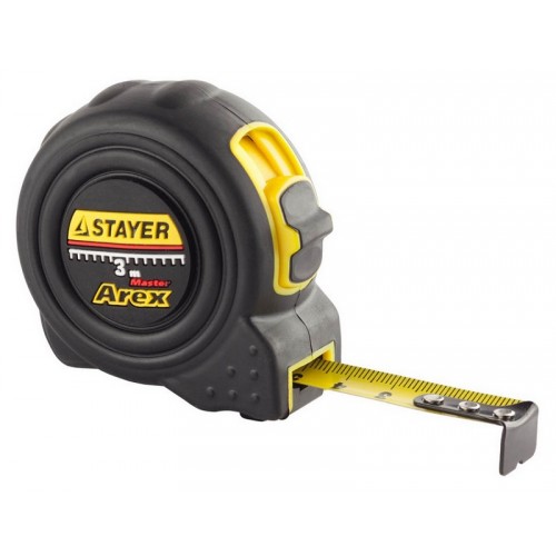 Рулетка STAYER "PROFI" "AREX", двухкомпонентный противоударный корпус, упрочненное полотно, 3м/16мм 3410-03_z01