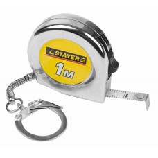 Рулетка-брелок STAYER "STANDARD" "MINI", цвет хромовый, 1мх6мм, 34140-1_z01