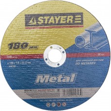 Круг отрезной абразивный STAYER "MASTER" по металлу, для УШМ, 180х1,6х22,2мм, 36220-180-1.6_z01