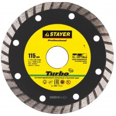 Круг STAYER "PROFESSIONAL" "TURBO" сегментированный отрезной алмазный 3662-115_z01