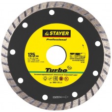 Круг STAYER "PROFESSIONAL" "TURBO" сегментированный отрезной алмазный 3662-125_z01