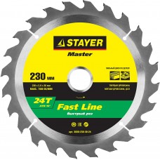 Диск пильный STAYER MASTER "FAST-Line" по дереву, 230х30мм, 24Т 3680-230-30-24
