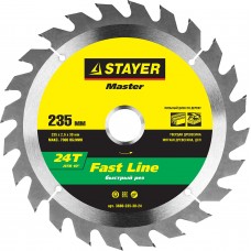Диск пильный STAYER MASTER "FAST-Line" по дереву, 235x30мм, 24Т 3680-235-30-24