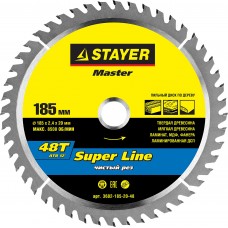 Диск пильный STAYER MASTER "SUPER-Line" по дереву, 185x20мм, 48Т 3682-185-20-48