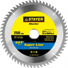 Диск пильный STAYER MASTER "SUPER-Line" по дереву, 250х32мм, 60Т 3682-250-32-60