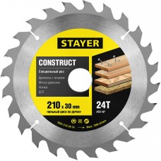 Диск пильный по дереву «Construct» STAYER 3683-210-30-24
