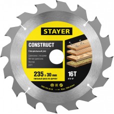 Диск пильный по дереву «Construct» STAYER 3683-235-30-16