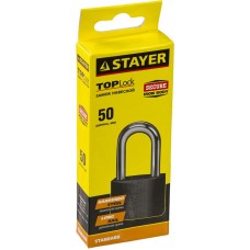 Замок STAYER "STANDARD" навесной, металлический корпус, удлиненная закаленная дужка, 50 мм, 37160-50-1