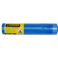 Мешки для мусора STAYER "Comfort" с завязками, особопрочные, голубые, 60л, 20шт, 39155-60