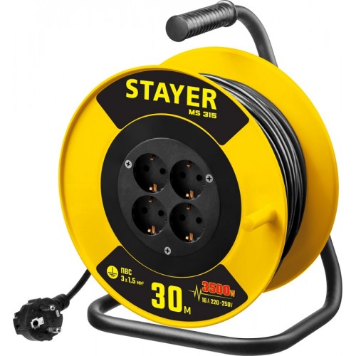 Удлинитель на катушке 30 м, 3500 Вт STAYER 55078-30