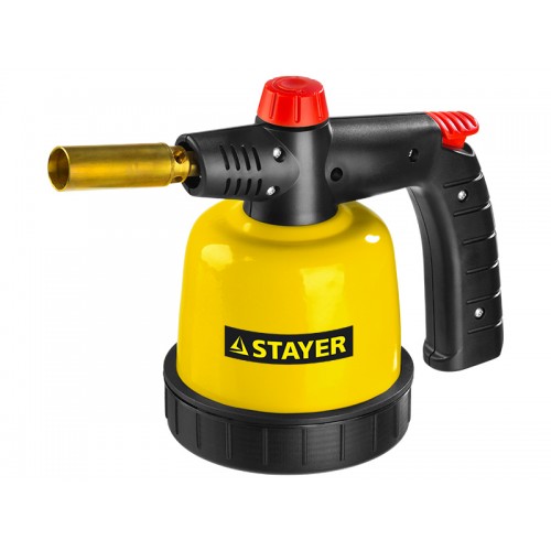 Паяльная лампа газовая STAYER "MASTER", на баллон, с пьезоподжигом, регулировка пламени, 1850С 55590