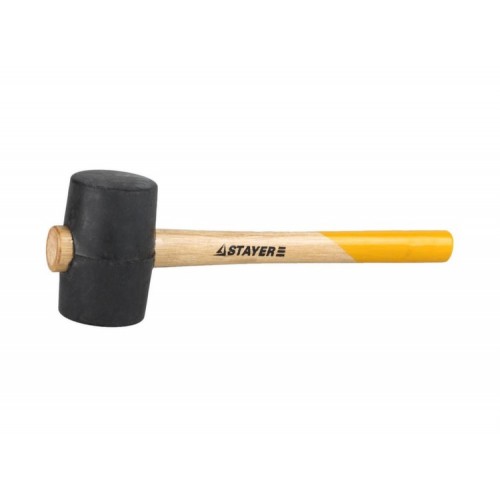 Киянка STAYER "STANDARD" резиновая черная с деревянной ручкой, 680г STR-20505-75
