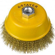 Щетка STAYER "PROFESSIONAL" чашечная с посадочным М14, витая латунированная стальная проволока 0.3мм, d=150мм