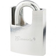 Замок навесной, защищенная дужка 60 мм MATRIX 91806