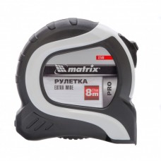 Рулетка Extra Wide, 8 м x 27 мм, двухкомпонентный корпус, Pro Matrix 32586