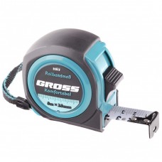 Рулетка Komfortabel 8 м х 25 мм, обрезиненный корпус. GROSS 32563