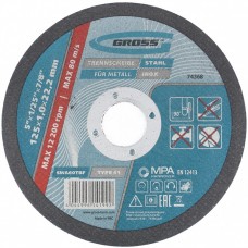 Круг отрезной по металлу, 125 х 1,0 х 22 мм // GROSS 74368