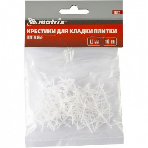 Крестики, 1,0 мм, для кладки плитки, упаковка 100 шт. Matrix 88082
