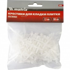 Крестики, 2,5 мм, для кладки плитки, упаковка 200 шт. Matrix 88089