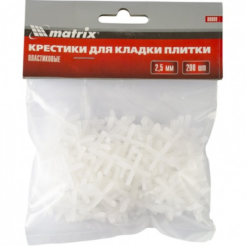 Крестики, 2,5 мм, для кладки плитки, упаковка 200 шт. Matrix 88089
