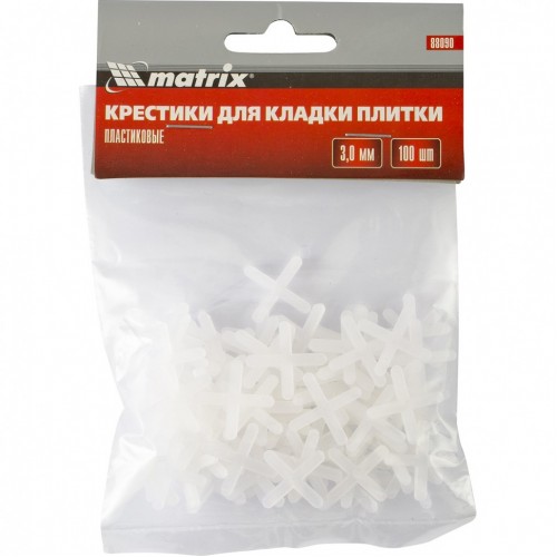 Крестики, 3,0 мм, для кладки плитки, упаковка 100 шт. Matrix 88090