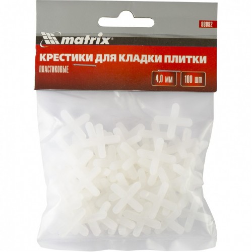 Крестики, 4,0 мм, для кладки плитки, упаковка 100 шт. Matrix 88092