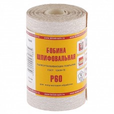 Шкурка на бумажной основе, LP10D, зернистость Р60, мини-рулон 115 мм х 5 метров (БАЗ) Россия 75640