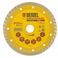 Диск алмазный отрезной Turbo, 150 х 22,2 мм., сухая резка DENZEL 73110