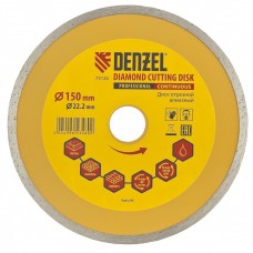 Диск алмазный отрезной сплошной, 150 х 22,2 мм., мокрая резка DENZEL 73126