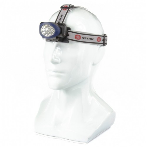 Фонарь наголовный, светодиодный. 3 режима, 10Led, 3хААА, Stern 90562