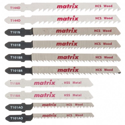 Набор полотен для электролобзика универсальный, 10 шт, T-SET1003 // Matrix 78247