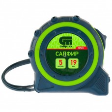 Рулетка Сапфир, двухкомпонентный корпус, 5 м х 19 мм// СИБРТЕХ 32581