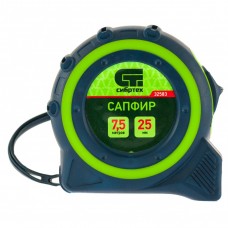 Рулетка Сапфир, двухкомпонентный корпус, 7,5 м х 25 мм// СИБРТЕХ 32583