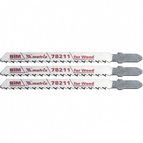 Полотна для электролобзика по дереву, 3 шт. T101BF, 75 x 2,5мм, Bimetal MATRIX Professional 78211