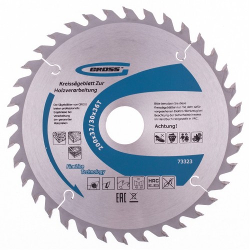 Пильный диск по дереву 200 x 32/30 x 36Т GROSS 73323