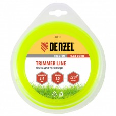 Леска для триммера, звезда 2,4 мм х 15 м, блистер Flex cord Denzel 96112