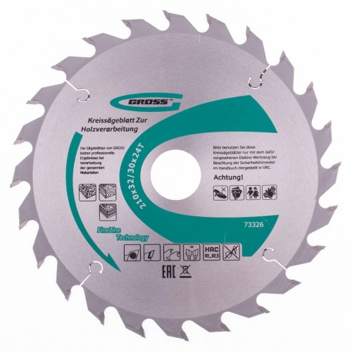Пильный диск по дереву 210 x 32/30 x 24Т GROSS 73326